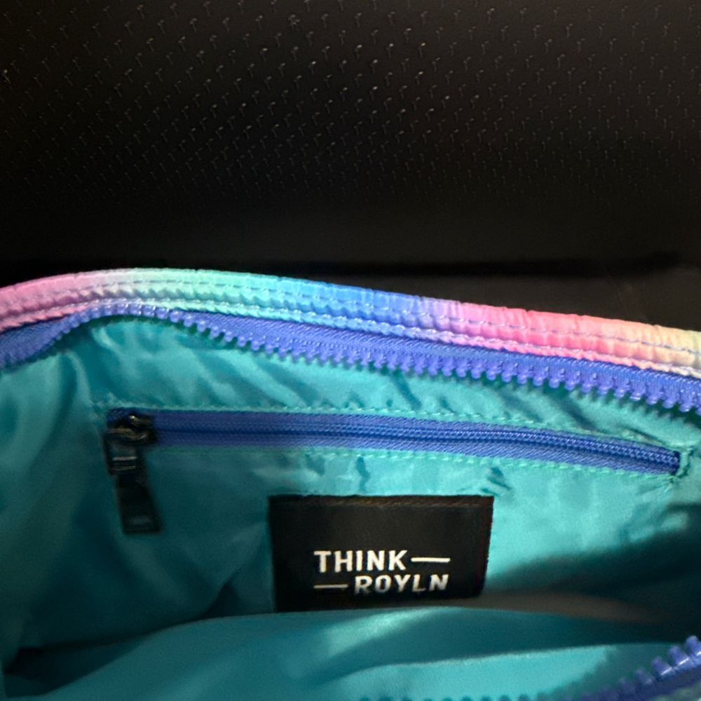 Think Royln Crossbody Bag Blue Lagoon Ombré w/RFID Protection & Pouch - Picture 5 of 10